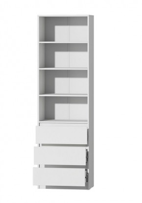 МС "Хилтон" Стеллаж (Белый текстурный) в Асбесте - asbest.mebel24.online | фото 2