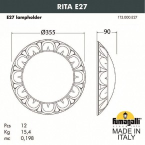 Накладной светильник Fumagalli Rita 1T3.000.000.AYE27 в Асбесте - asbest.mebel24.online | фото 2