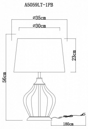 Настольная лампа декоративная Arte Lamp Baymont A5059LT-1PB в Асбесте - asbest.mebel24.online | фото 3