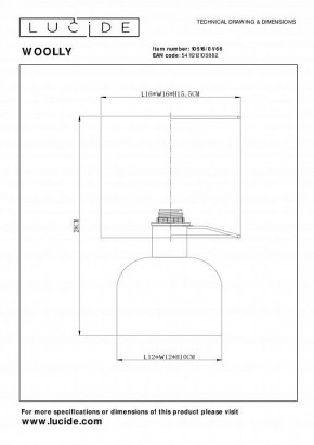 Настольная лампа декоративная Lucide Woolly 10516/01/66 в Асбесте - asbest.mebel24.online | фото 4