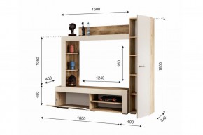 НИКОЛЬ Гостиная (Дуб крафт серый/софт айвори) в Асбесте - asbest.mebel24.online | фото 2