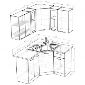 ОЛЬГА Кухонный гарнитур Оптима 2 (1500*1300 мм) в Асбесте - asbest.mebel24.online | фото 2