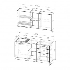 ОЛЬГА Кухонный гарнитур Стандарт 5 (1600 мм) в Асбесте - asbest.mebel24.online | фото 2