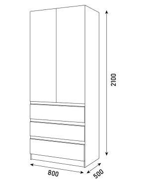 ПАРУС Шкаф 2-х ств. 800 в Асбесте - asbest.mebel24.online | фото 3