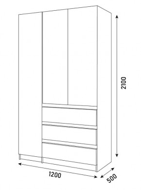 ПАРУС Шкаф 3-х ств. 1200 в Асбесте - asbest.mebel24.online | фото 3