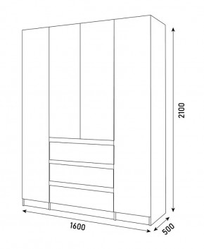 ПАРУС Шкаф 4-х ств. 1600 в Асбесте - asbest.mebel24.online | фото 3