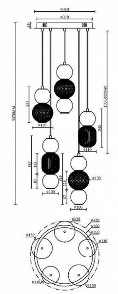 Подвесная люстра Maytoni Drop MOD273PL-L80CH3K в Асбесте - asbest.mebel24.online | фото 3