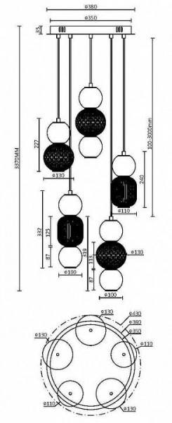 Подвесная люстра Maytoni Drop MOD273PL-L80G3K в Асбесте - asbest.mebel24.online | фото 2