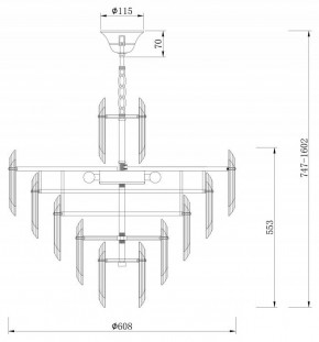 Подвесная люстра Maytoni Flare DIA200PL-08G в Асбесте - asbest.mebel24.online | фото 5