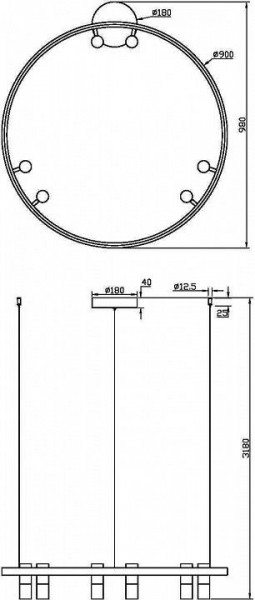 Подвесная люстра Maytoni Halo MOD102PL-L42BK в Асбесте - asbest.mebel24.online | фото 4