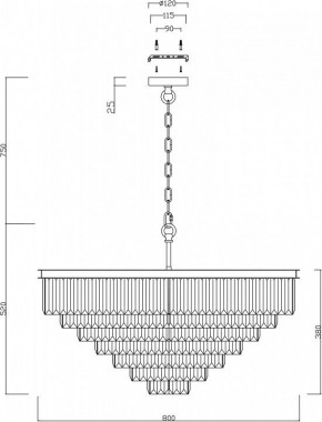 Подвесная люстра Maytoni Revero MOD085PL-16BS в Асбесте - asbest.mebel24.online | фото 4