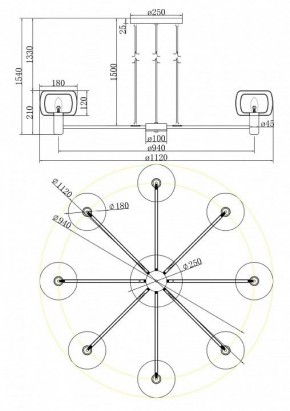 Подвесная люстра Maytoni Vision MOD411PL-08G в Асбесте - asbest.mebel24.online | фото 4