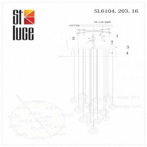 Подвесная люстра ST-Luce Montecelio SL6104.203.16 в Асбесте - asbest.mebel24.online | фото 3