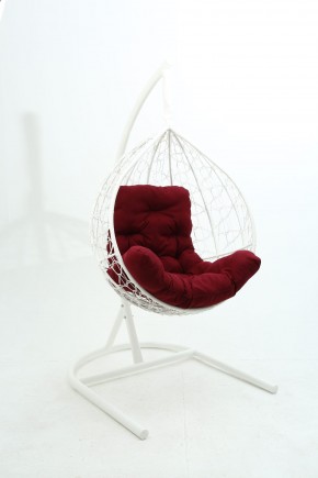 Подвесное кресло Бароло (белый/бордо) в Асбесте - asbest.mebel24.online | фото