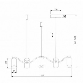 Подвесной светильник Eurosvet Spacer 90103/5 матовый серый/золото в Асбесте - asbest.mebel24.online | фото 3