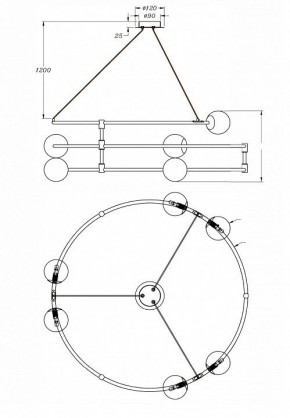 Подвесной светильник Maytoni Balance MOD317PL-06B в Асбесте - asbest.mebel24.online | фото 3