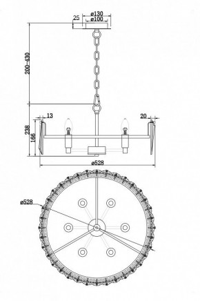 Подвесной светильник Maytoni Puntes MOD043PL-06CH в Асбесте - asbest.mebel24.online | фото 5