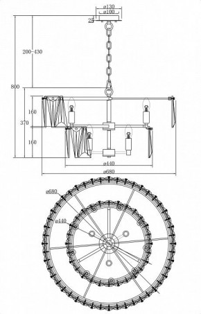 Подвесной светильник Maytoni Puntes MOD043PL-12CH в Асбесте - asbest.mebel24.online | фото 3