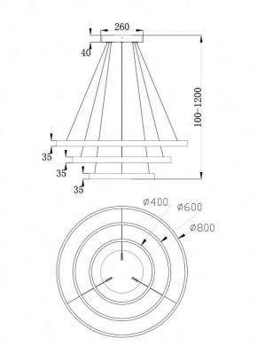 Подвесной светильник Maytoni Rim MOD058PL-L100BS4K в Асбесте - asbest.mebel24.online | фото 6