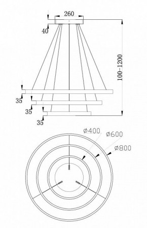 Подвесной светильник Maytoni Rim MOD058PL-L100W4K в Асбесте - asbest.mebel24.online | фото 6