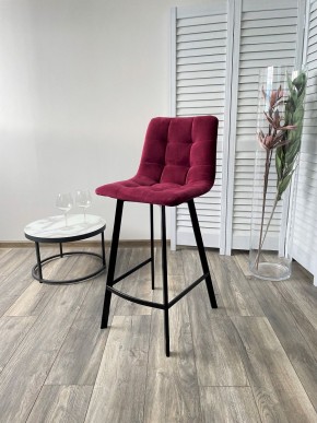 Полубарный стул CHILLI-QB SQUARE винный #16, велюр / черный каркас (H=66cm) М-City в Асбесте - asbest.mebel24.online | фото 4