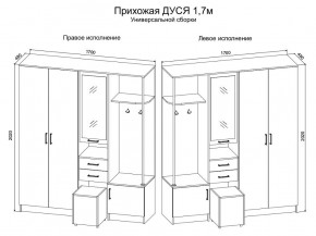 Прихожая Дуся 1.7 УНИ (Дуб Бунратти/Белый Бриллиант) в Асбесте - asbest.mebel24.online | фото 2