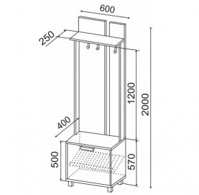 Вешалка 600 Вест М01 в Асбесте - asbest.mebel24.online | фото 2