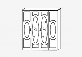 Прованс-2 Шкаф 4-х дверный с 2 зеркалами (Бежевый/Текстура белая платиной золото) в Асбесте - asbest.mebel24.online | фото 2