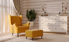 Пуф Киркас жёлто-оранжевый, ткань рогожка в Асбесте - asbest.mebel24.online | фото 3