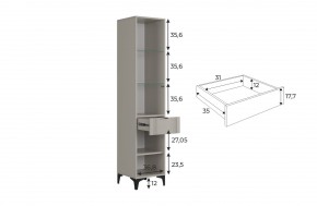 РИЧ Шкаф однодверный со стеклом в Асбесте - asbest.mebel24.online | фото 3