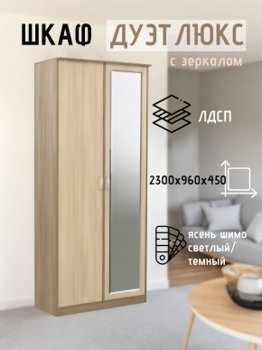 Шкаф 2-х створчатый Дуэт Люкс с зеркалом в Асбесте - asbest.mebel24.online | фото 4