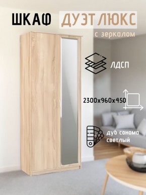 Шкаф 2-х створчатый Дуэт Люкс с зеркалом в Асбесте - asbest.mebel24.online | фото 7