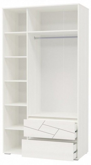 АДЕЛИНА Шкаф 3-х дверный с 2-мя ящ (белый рамух) в Асбесте - asbest.mebel24.online | фото 2