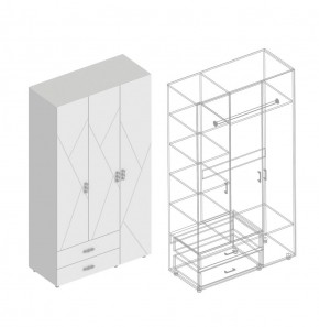 Шкаф 3-ств. с 2 ящ. "Сандра" в Асбесте - asbest.mebel24.online | фото