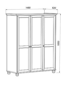 Шкаф 30 Вествик трёхдверный, массив сосны, цвет белый в Асбесте - asbest.mebel24.online | фото 2