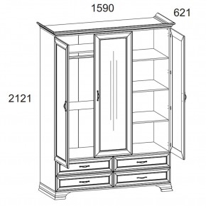 Шкаф 3D4S Z, TIFFANY, цвет вудлайн кремовый в Асбесте - asbest.mebel24.online | фото 1