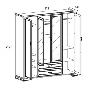 Шкаф 4D2S Z , MONAKO, цвет Сосна винтаж в Асбесте - asbest.mebel24.online | фото 1