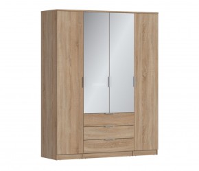 Шкаф 4х дверный с зеркалами Николь СБ-2595/1 (Дуб Сонома) в Асбесте - asbest.mebel24.online | фото