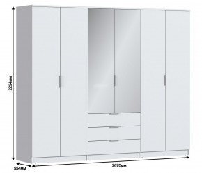 Шкаф 6-ти дверный Николь СБ-2593/1 (Белый) в Асбесте - asbest.mebel24.online | фото 3