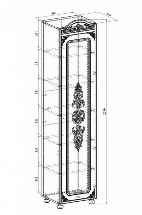 Шкаф для белья Ассоль плюс АС-53К в Асбесте - asbest.mebel24.online | фото 2