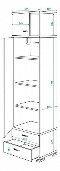 Шкаф для белья Домино КС-10 в Асбесте - asbest.mebel24.online | фото 2