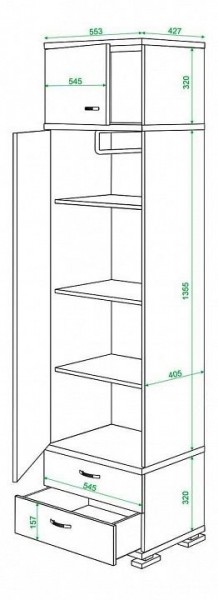 Шкаф для белья Домино КС-10 в Асбесте - asbest.mebel24.online | фото 3