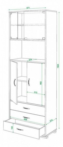 Шкаф комбинированный Домино СБ-220М в Асбесте - asbest.mebel24.online | фото 3