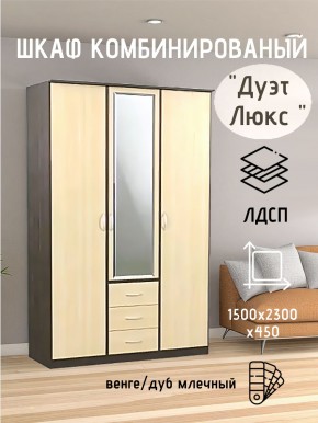 Шкаф комбинированный Дуэт Люкс с зеркалом в Асбесте - asbest.mebel24.online | фото 3