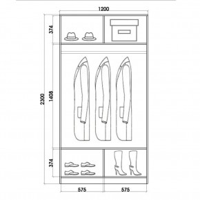 Шкаф-купе ХИТ 23-4-12/2-66 (420) в Асбесте - asbest.mebel24.online | фото 2