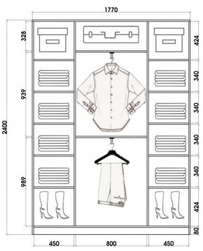 Шкаф-купе ХИТ 24-4-18/2-151 (420) в Асбесте - asbest.mebel24.online | фото 3