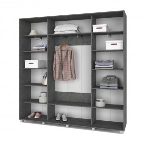 МАРТИН Шкаф-купе Камень темный (2400*450) М441 в Асбесте - asbest.mebel24.online | фото 2