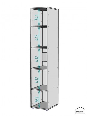 Шкаф Linnea MHR-1-2 2050х400х510 (ДВ-М 11.1.25) в Асбесте - asbest.mebel24.online | фото 3