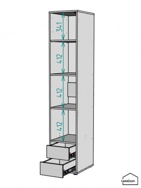 Шкаф Linnea MHR-1-4 2050х400х510 (ДВ-М 11.1.25) в Асбесте - asbest.mebel24.online | фото 3