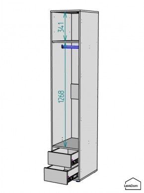 Шкаф Linnea MHR-1PO-3 2050х400х510 (Белый-М 11.1.1) в Асбесте - asbest.mebel24.online | фото 3
